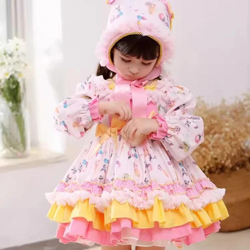 Nouvelle robe Lolita pour filles, robe tutu pour bébé, tenue de cérémonie pour enfants, tenue de fêt