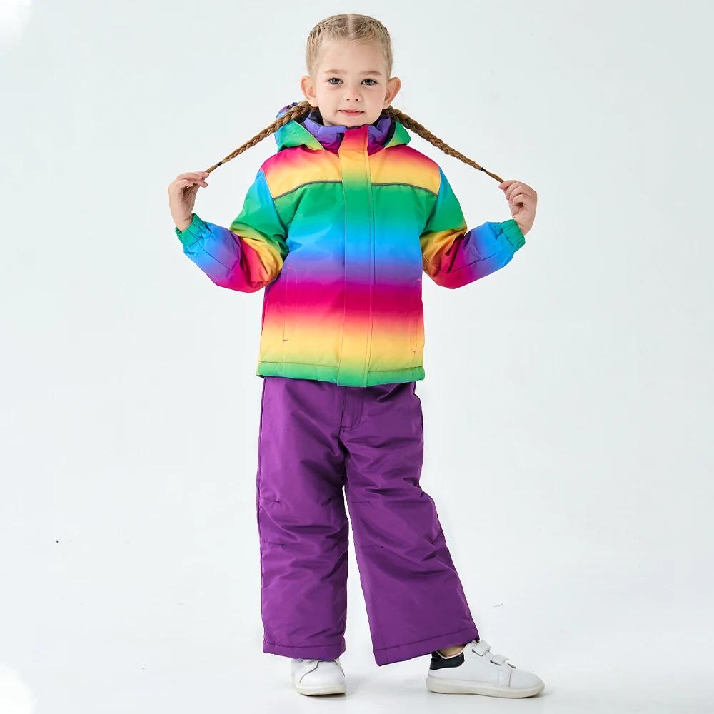 Combinaisons de Ski pour enfants, filles et garçons, manteau de Snowboard, pantalon, imperméable, co