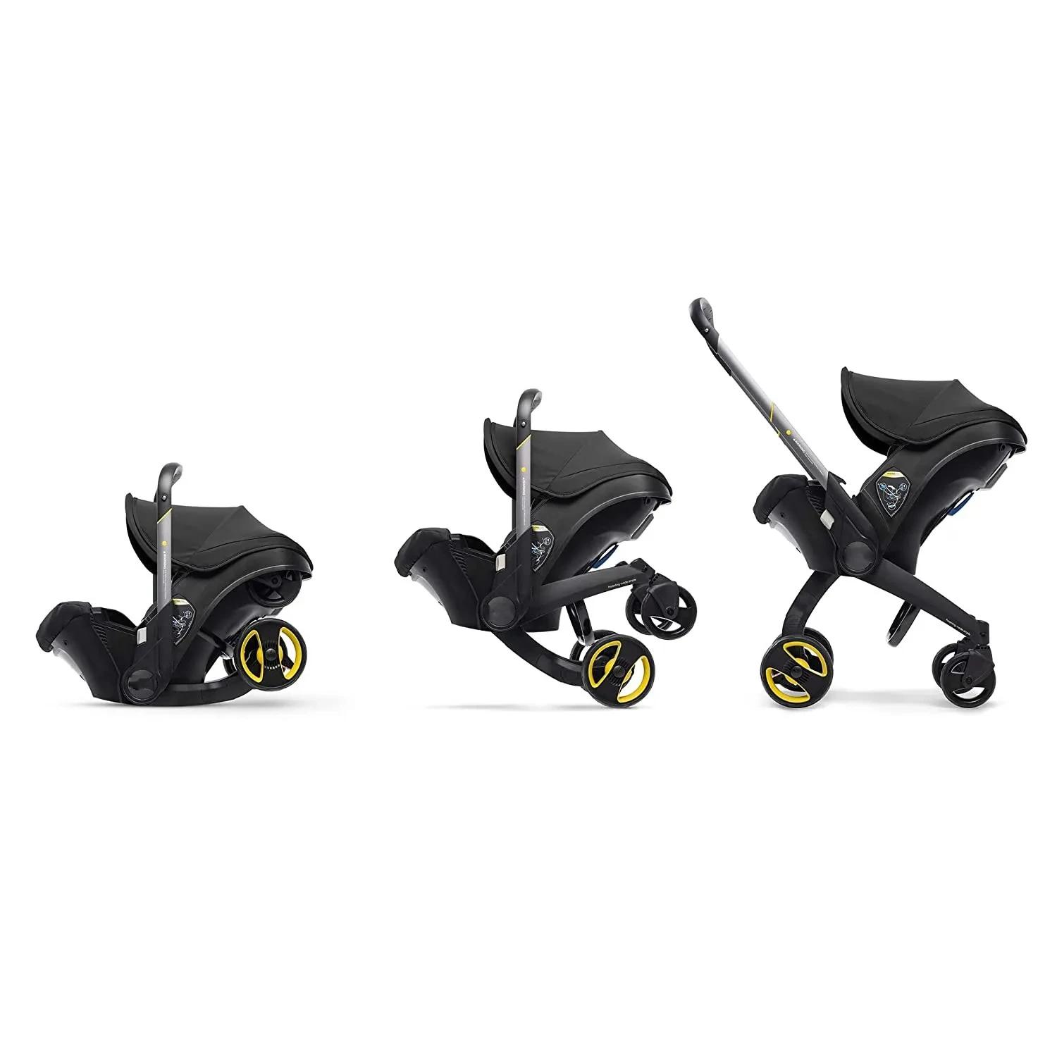 Système de poussette et siège auto 2 en 1 avec design pliable pour nouveau-nés, léger, compact et sû