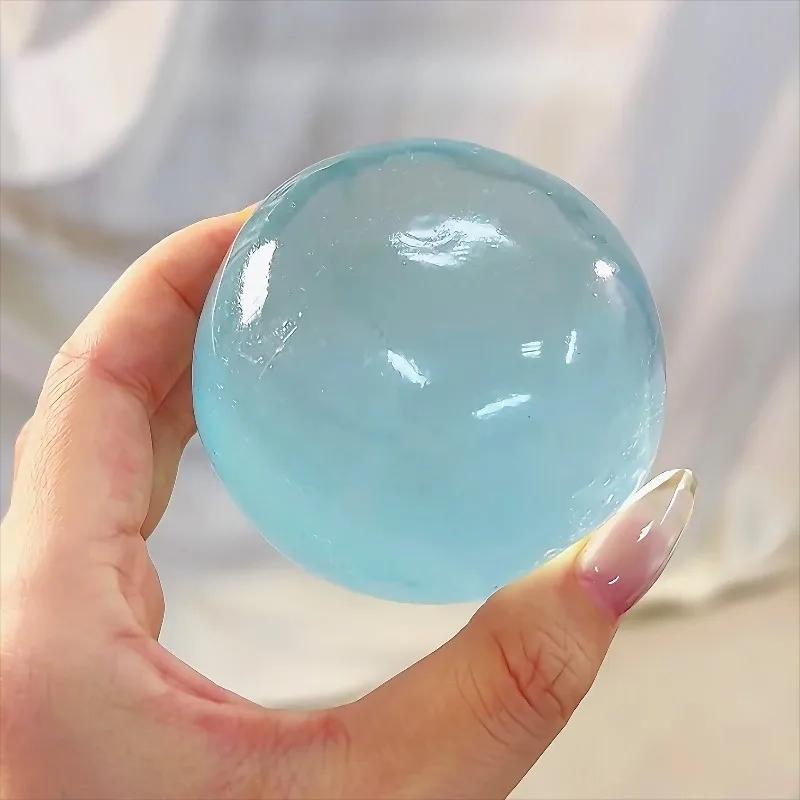Jouet Squishy en Maltose bleue, mignon Mochi Anti-Stress, balle transparente bleue douce, jouet de d