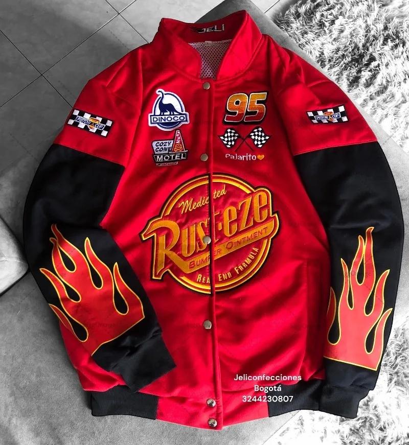 Nouvelle mode américaine lettre broderie surdimensionné rouge épissé ​ ​ Veste hommes Harajuku Y2K d