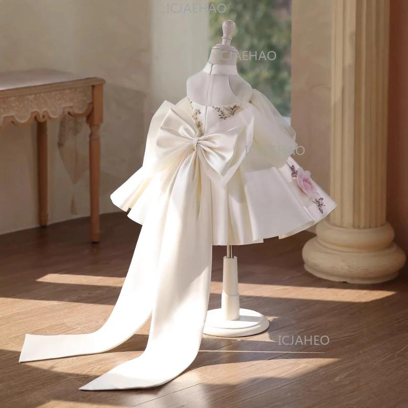 Robe de Princesse Florale pour Filles 2026 – Tenue de Cérémonie pour Anniversaire, Spectacle, Fête, 