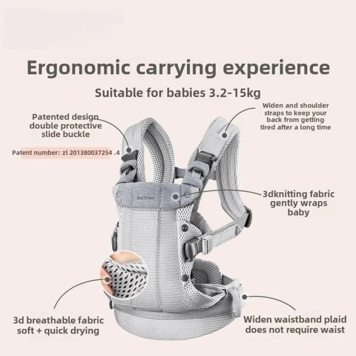 Porte-bébé Bjorn en maille 3D |   Conception ergonomique 3 en 1 prenant en charge les nouveau-nés et