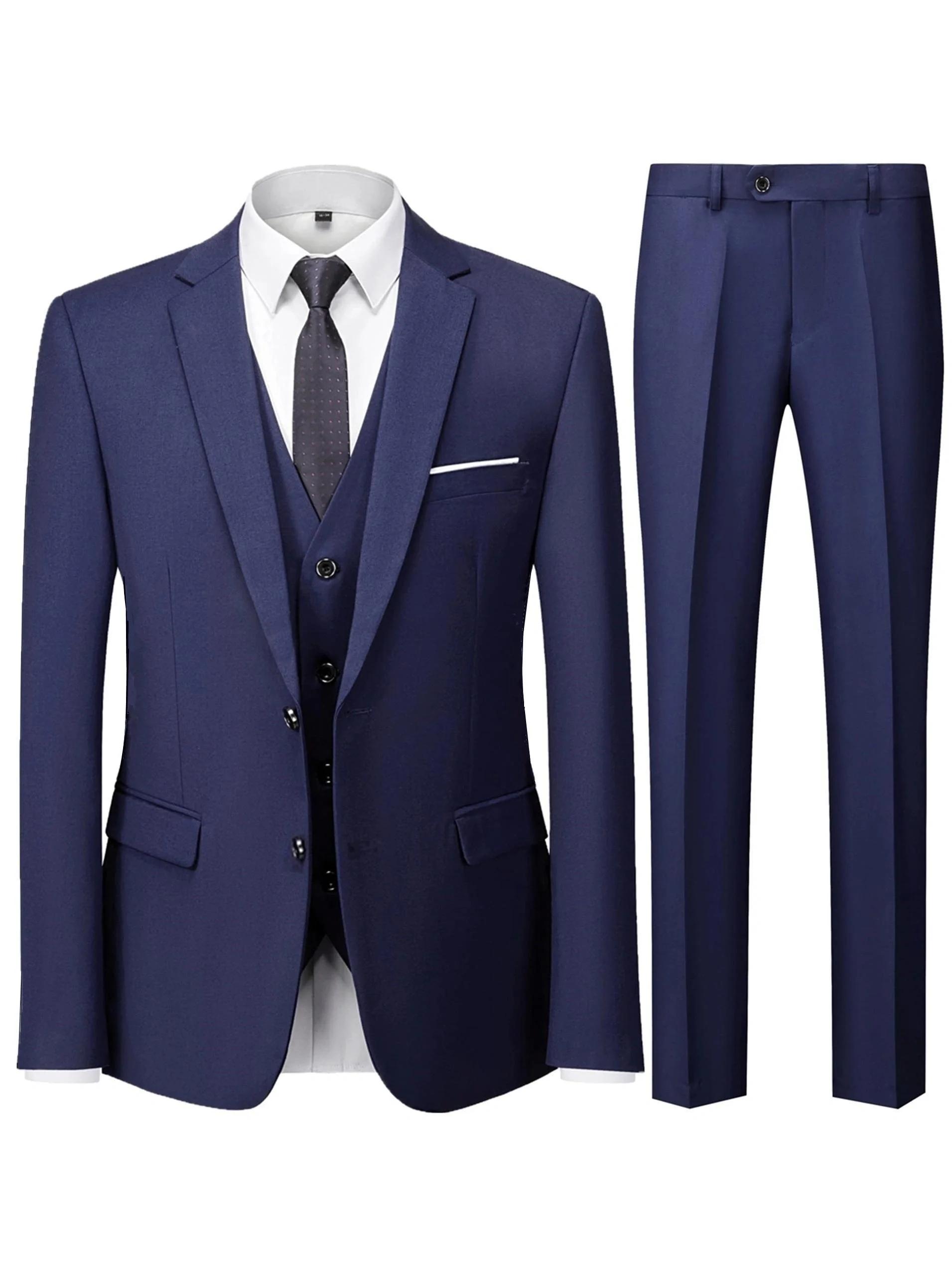 Ensemble de costume 2 pièces bordeaux pour homme (blazer + pantalon uniquement, gilet non inclus), v