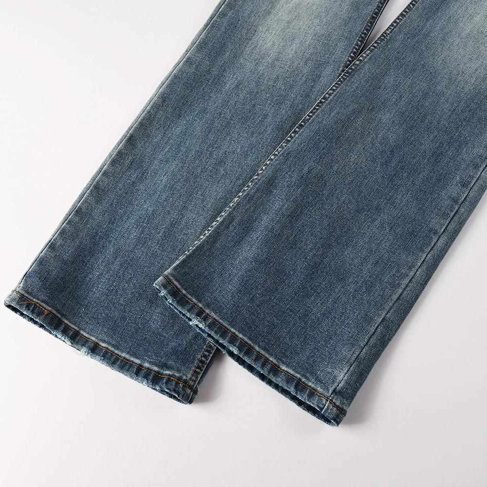 Jean Slim coupe botte pour hommes, pantalon en Denim de coton bleu de couleur Pure de haute qualité,