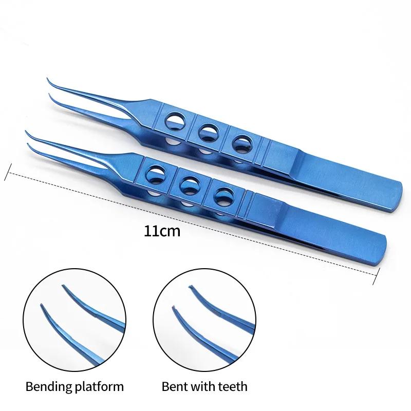 Pince ophtalmique en titane de 11cm, Micro ciseaux, Instruments microchirurgicaux en titane, pince à