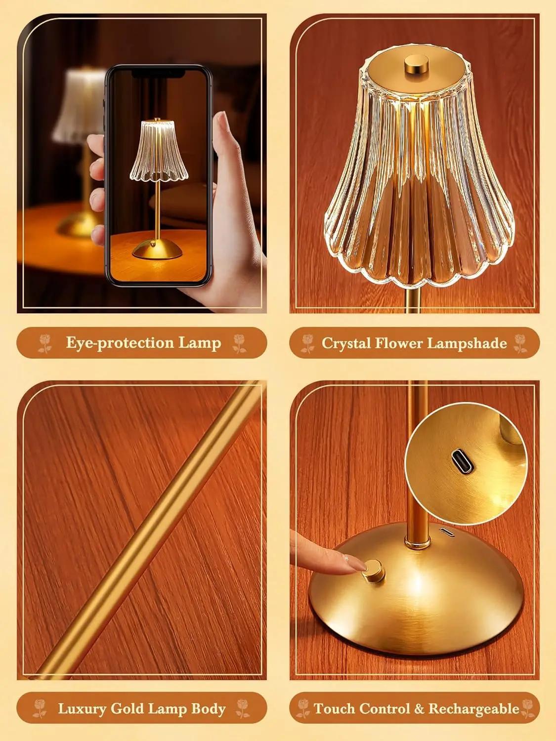 Lampe de Table LED capteur tactile bureau veilleuse Rechargeable sans fil lampe de lecture pour Rest