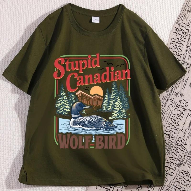 T-shirt Comfort Colors Stupid Canadian Wolf Bird, T-shirt inspiré de la rivalité, T-shirt Team Holla
