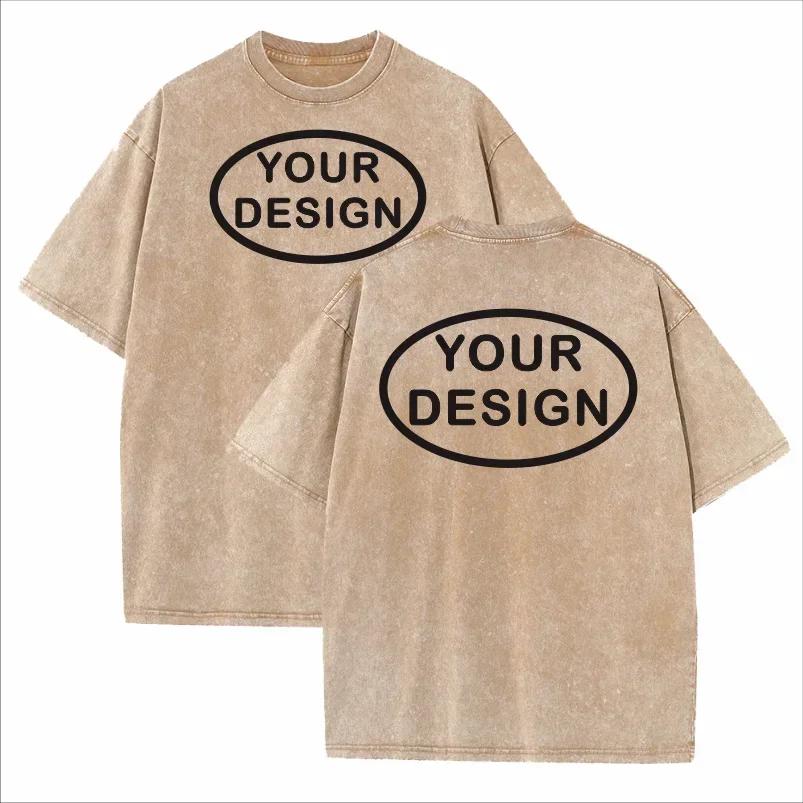T-shirt personnalisé avec Logo de l'équipe de rue Hip-hop pour hommes, en pur coton 230G, coupe ampl