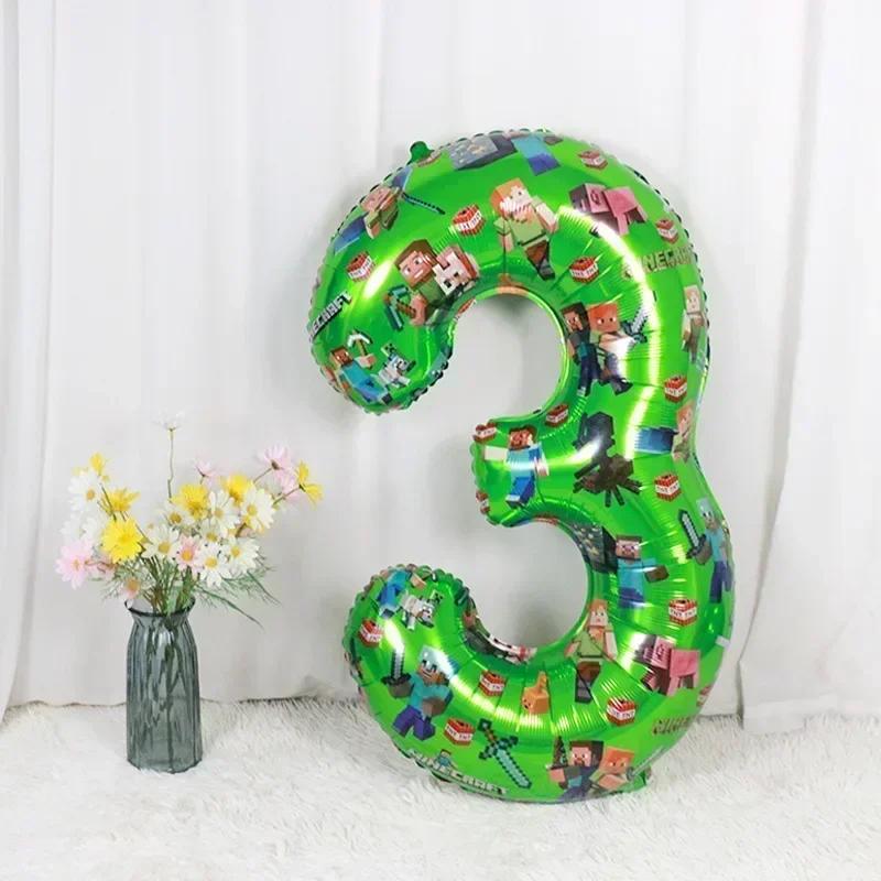 Minecrafte Pixel Ballon Anime thème de jeu ballons multiples pour fête d'anniversaire MC décoration 
