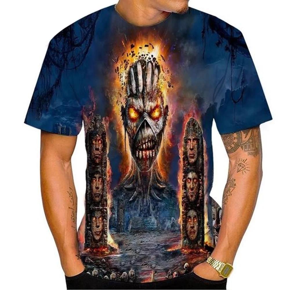 Mode d'été nostalgique 3D imprimé Heavy Metal musique diable Cool mode T-shirt personnalisé