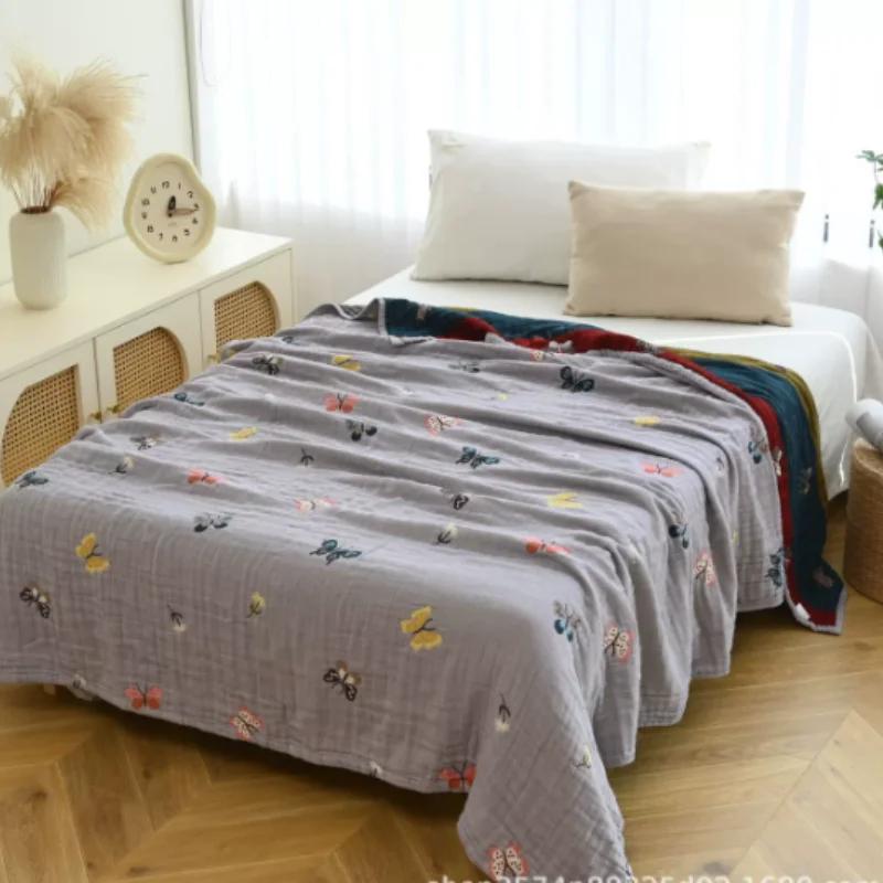 Couverture en mousseline pour lit King et Queen, 200x150cm, couverture rafraîchissante d'été en gaze