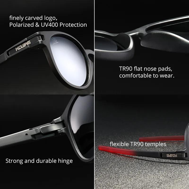 KDEAM 2026 Lunettes de soleil polarisées rondes classiques TR90 Lunettes de soleil de sport décontra