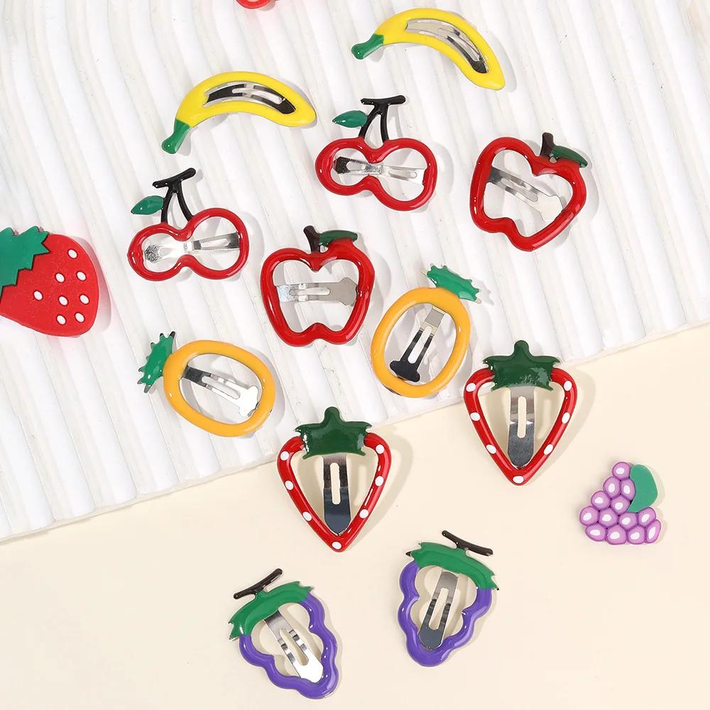 10 pièces/ensemble chaud mignon filles cheveux accessoires fruits BB pinces à cheveux côté fraise ép