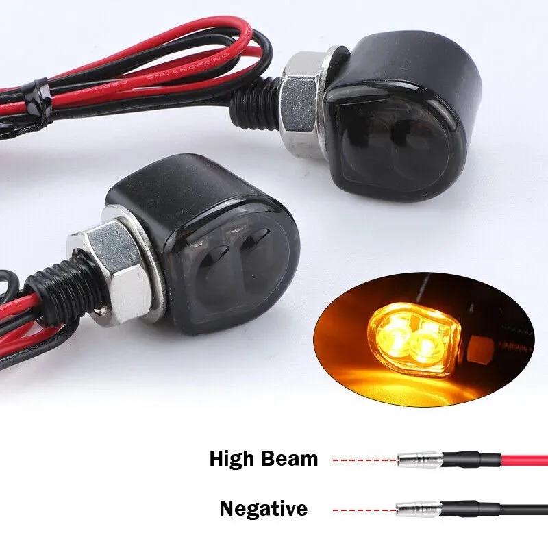 E marqué M8 Mini moto clignotant indicateur lumineux 12V ambre LED signaux clignotant lampe pour caf