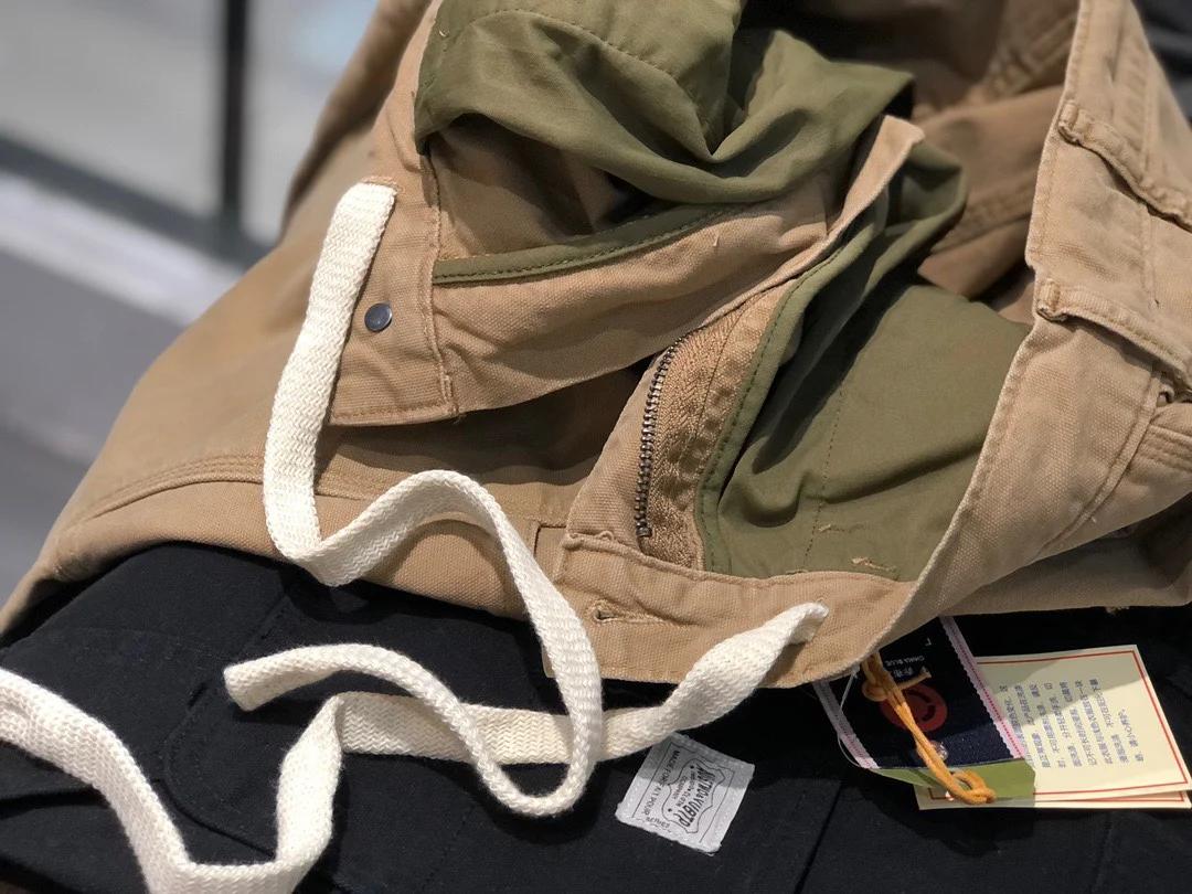 Poches lourdes coton hommes pantalon rétro américain décontracté dur gars en plein air mâle salopett