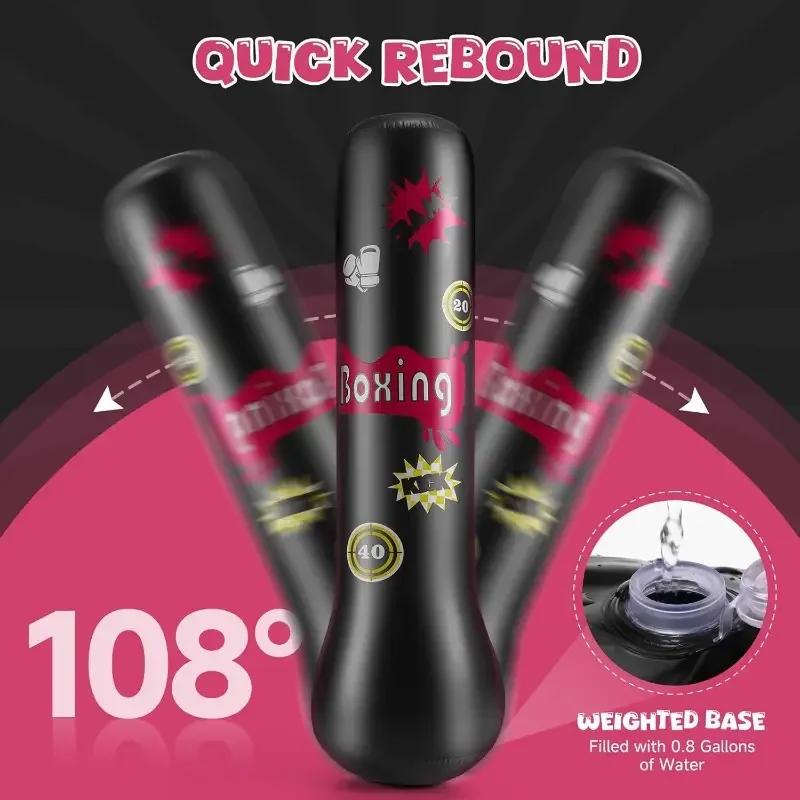 Colonne de boxe pour enfants épaissie en PVC, gonflable pour adolescents. Sac de boxe fitness qui ne