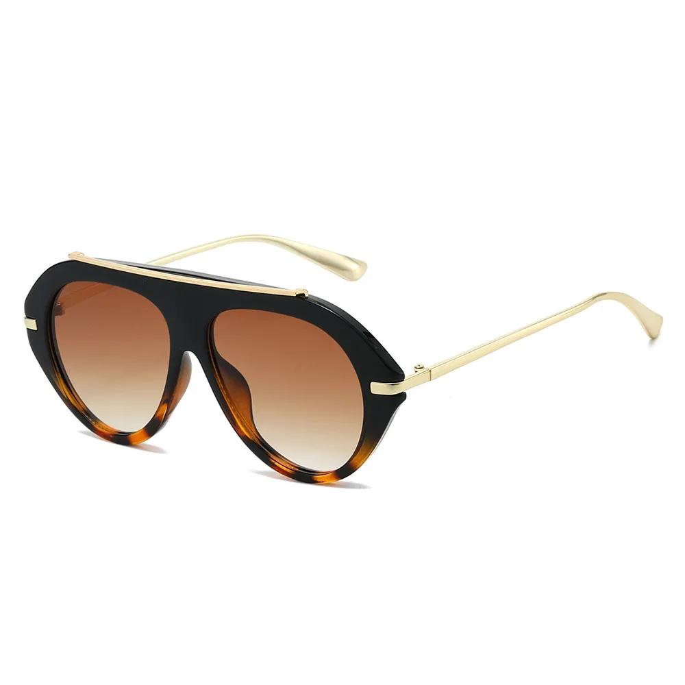 Nouvelles lunettes de soleil aviateur surdimensionnées unisexe – Style rétro années 70, monture doré