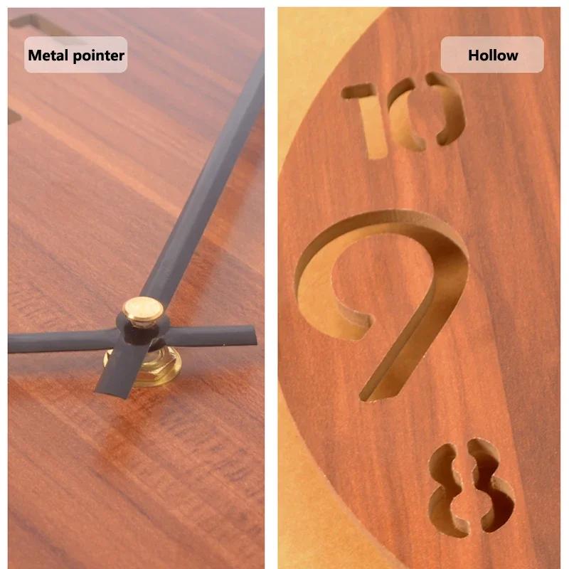 Horloge murale 3D en bois, Design moderne, style nordique, décoration de salon, cuisine, Art creux, 