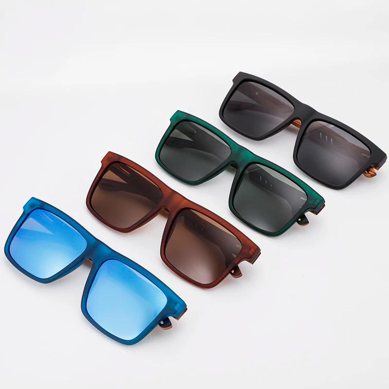 HU WOOD nouvelles lunettes de soleil carrées de haute qualité pour hommes polarisées UV400 mode lune
