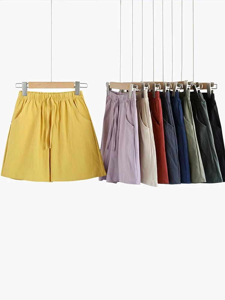 ITOOLIN décontracté Shorts en lin femmes Shorts d'entraînement de gymnastique pantalons courts taill