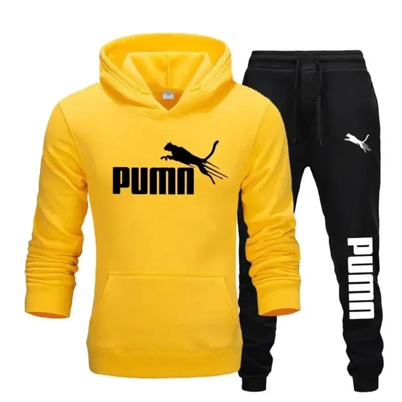 Nouvel ensemble de vêtements de sport décontractés pour hommes, sweat-shirt à capuche + pantalon, 2 
