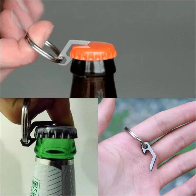 EDC Gear mini ouvre-bouteille de bière léger porte-clés outil de poche gadget utilitaire Camp en ple