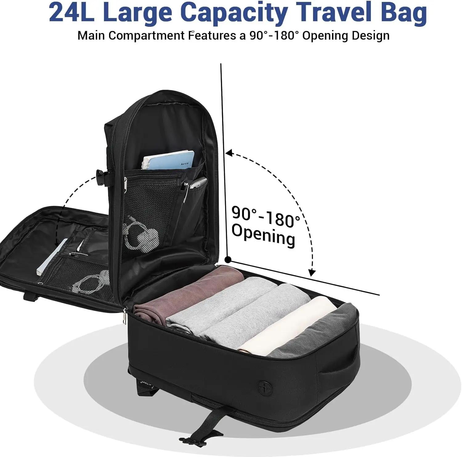 Sac à dos KONO compatible Ryanair, bagage à main 40×30×20cm, imperméable, léger avec compartiment po