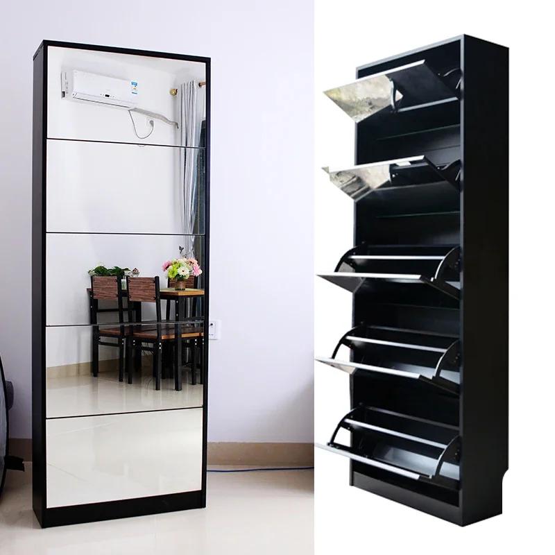 Armoire à chaussures de luxe légère, entrée ultra-mince, armoire d'angle seau à basculement extrêmem