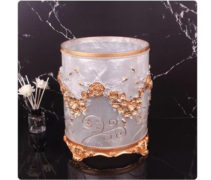 Poubelle créative de style européen pour salon, maison moderne, grande salle de bain de luxe, seau d