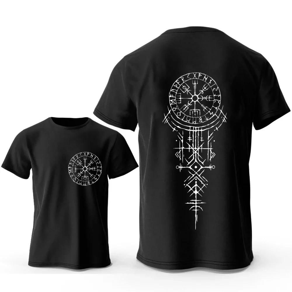 Viking runique boussole graphique T-shirts drôle voyage T-shirts à manches courtes hauts mode décont