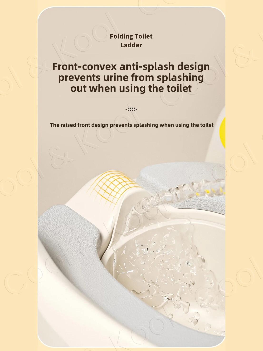 Siège d'apprentissage de la propreté 2-en-1 tout-en-un, marchepied de toilette pliable pour tout-pet