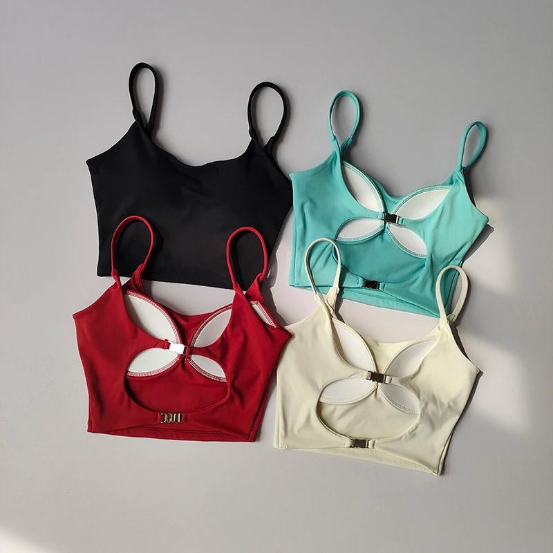 Soutien-gorge de Yoga et de Fitness pour femmes, nouvelle sangle arrière intégrée, gilet de sport, s