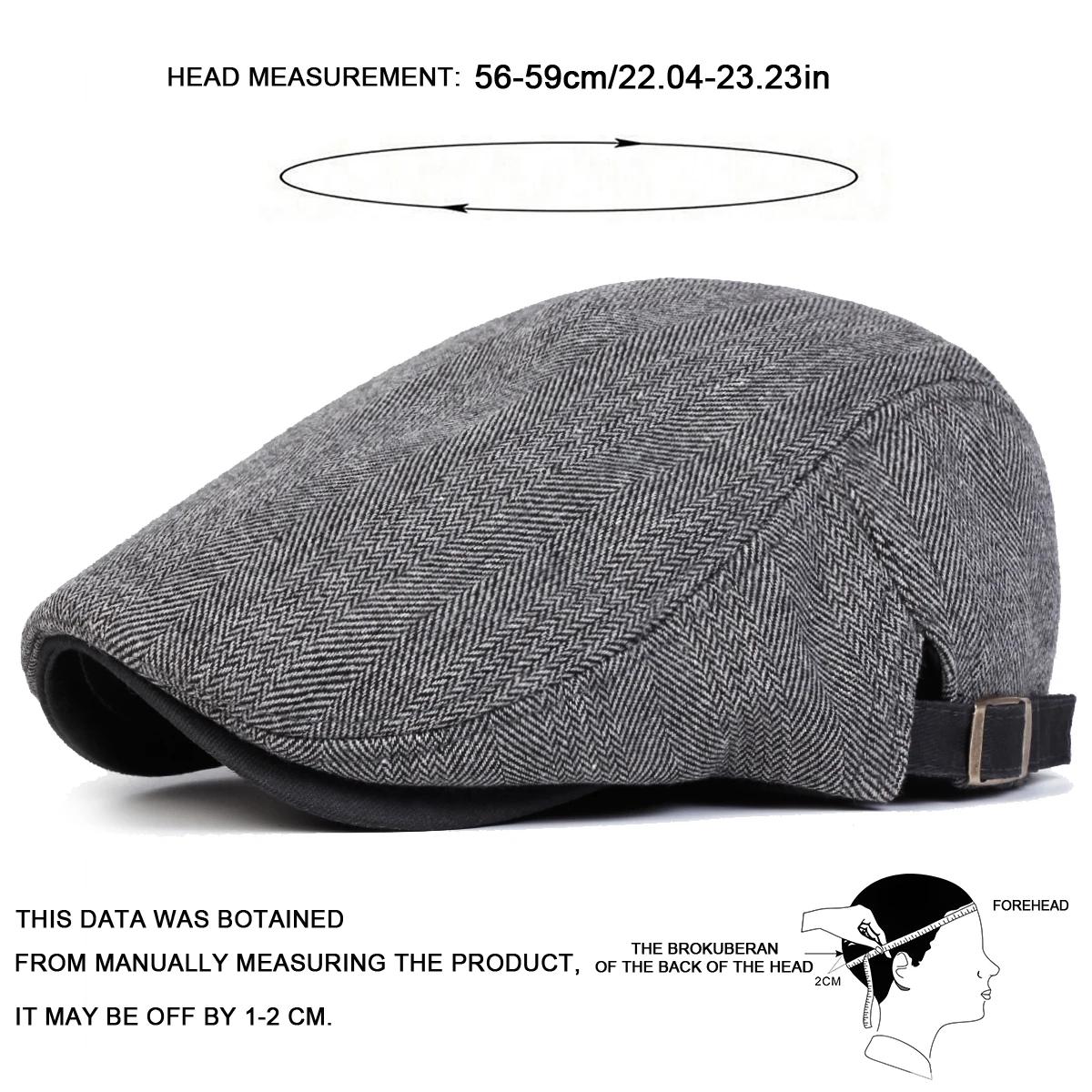 Casquettes de journal rétro à grille à chevrons pour hommes, chapeaux de peintre britannique, casque