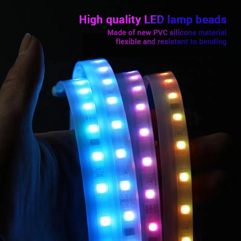 SEAMETAL12V Led feux de capot de voiture bande de phare Flexible lampes d'ambiance multicolores feux