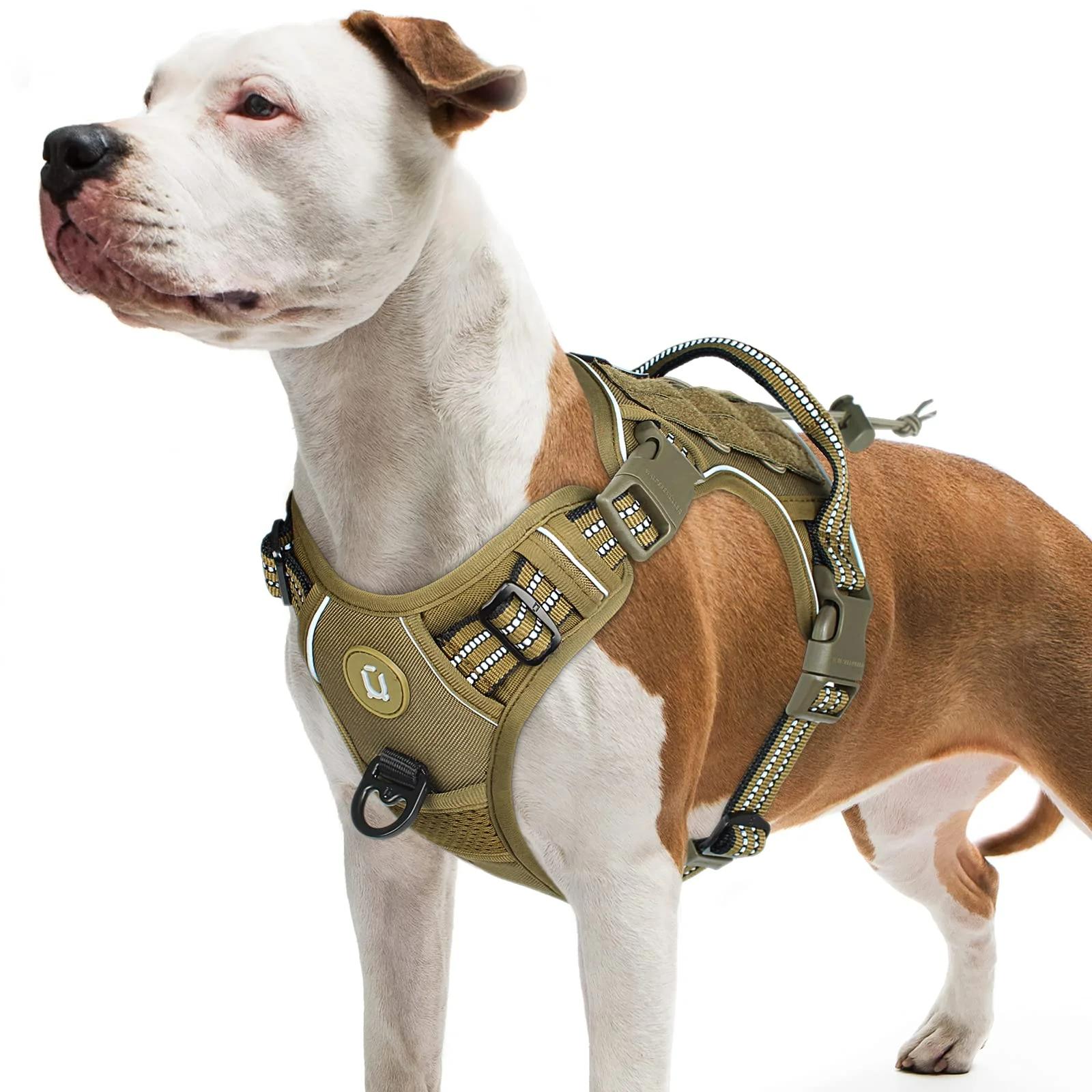 Harnais tactique pour chien, harnais pour chien sans traction, harnais de gilet MOLLE respirant régl