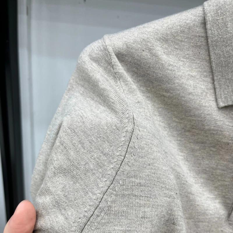 Polo décontracté à manches longues pour hommes, pull à col chemise Pull de golf en laine pour le pri