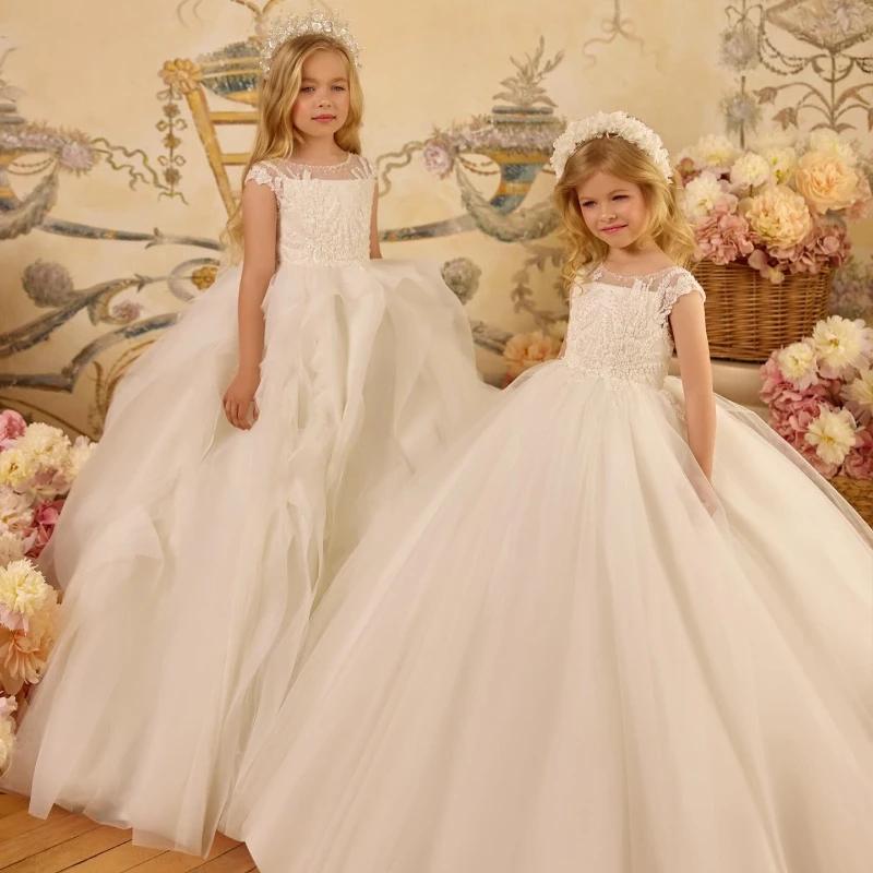 Nouvelle Robe de Princesse Blanche pour Filles 2026 – Modèle Enfant, Tenue de Cérémonie, Robe de Soi