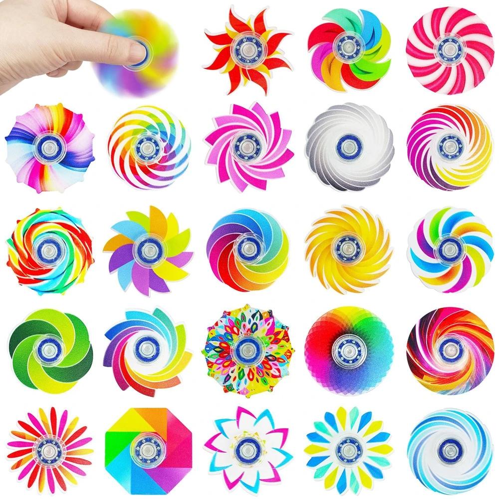 Mini Fidget Spinners, 24 pièces, jouets sensoriels anti-Stress et d'anxiété pour cadeaux de fête d'a