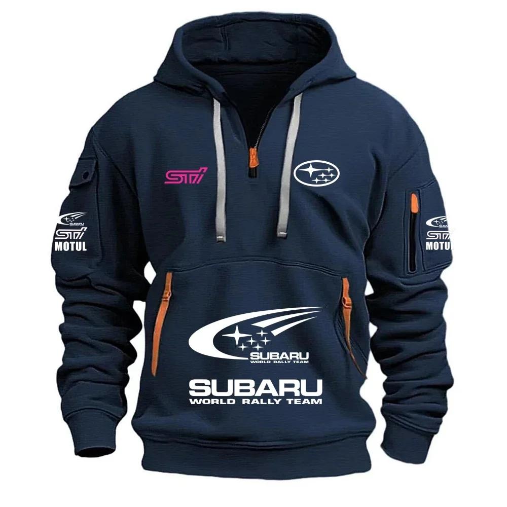 Nouveau Sweat à Capuche Sportif pour Homme SUBARU STI Racing Series 2026 avec Poche Kangourou et Dou