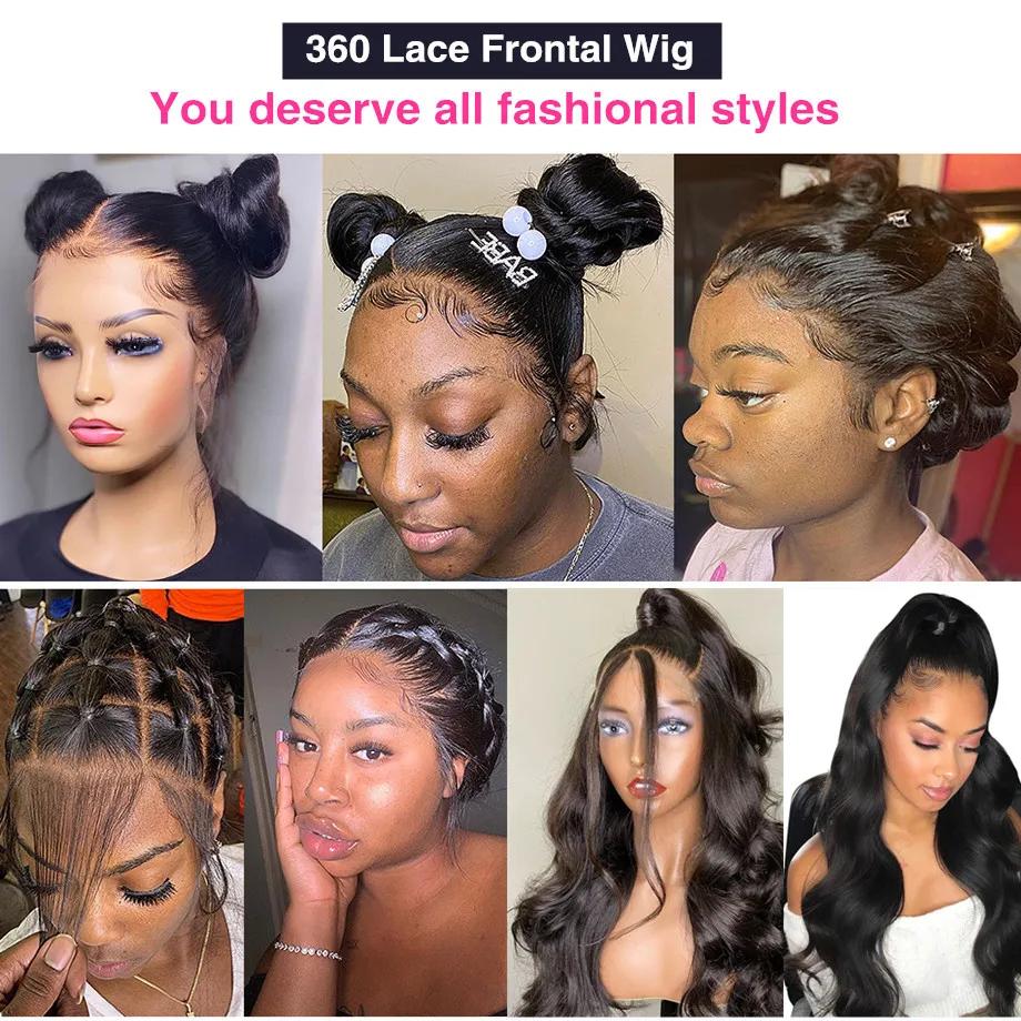 Perruque Lace Closure Wig Body Wave Naturelle Transparente, Cheveux Humains, 13x4, 13x6, 30, 32, 34,