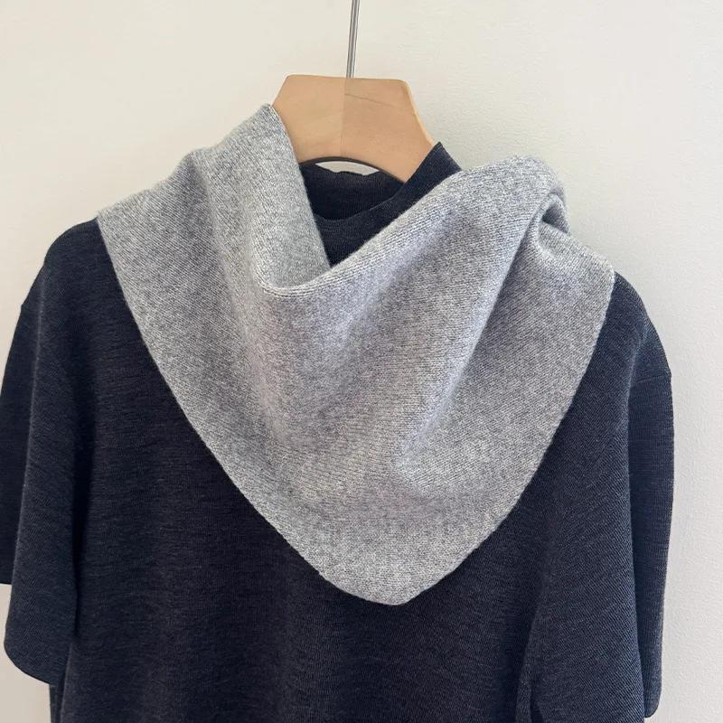 Écharpe tricotée 100% laine pour femme, écharpe chaude d'hiver, couleur unie brillante, châle épais,