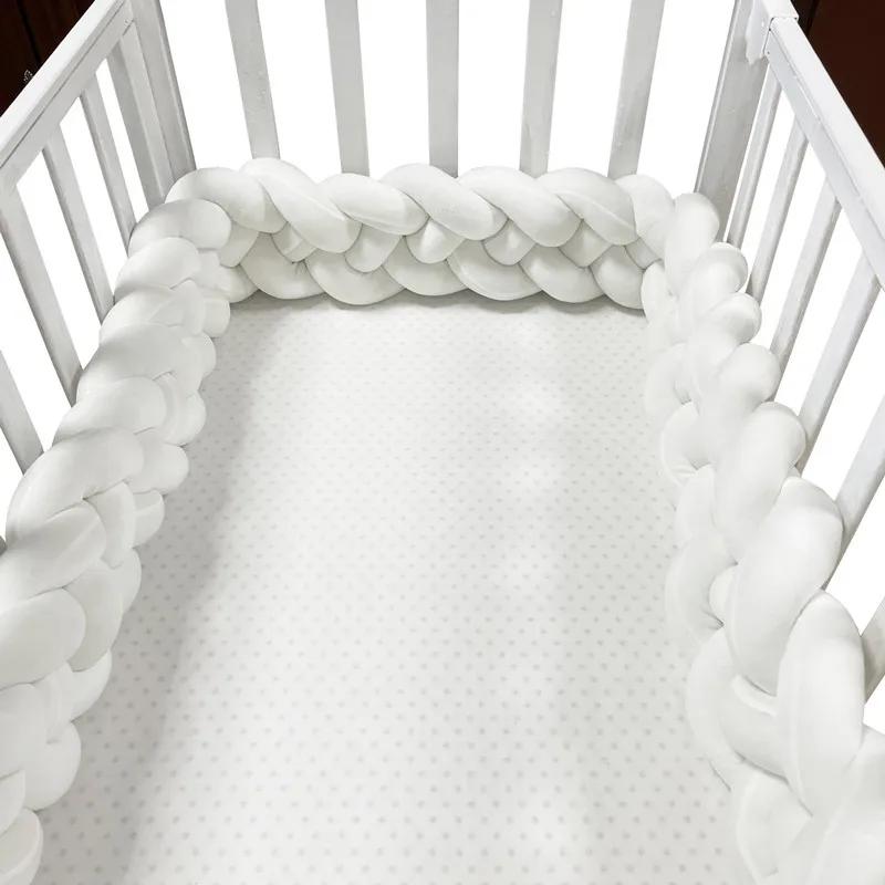 Pare-chocs De berceau Tresse De Lit 4 noués 2-4M, tissu doux pour la peau, décor De chambre De bébé,