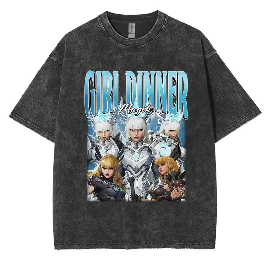 Drôle fille dîner Caleb graphique T-Shirt amour et espace profond nouveauté coton t-shirts mode haut