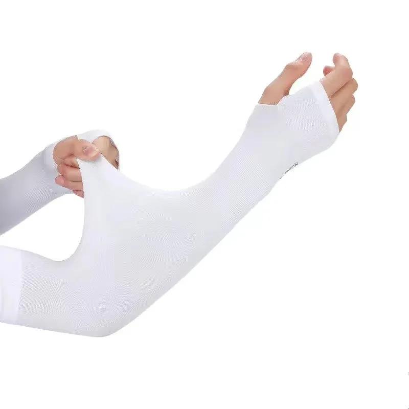 Manchons de bras rafraîchissants en soie glacée, protection solaire UV d'été, compression UPF 50+ po