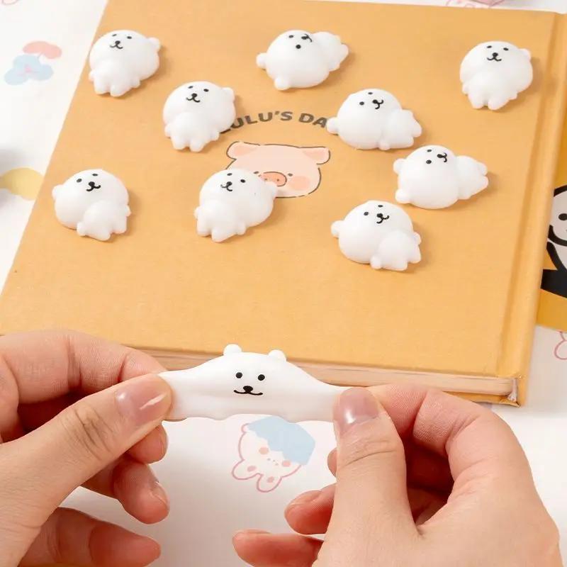 Jouet amusant à pincer d'ours auto-déversible, 6 pièces, Expression mignonne, soulage le Stress, pet