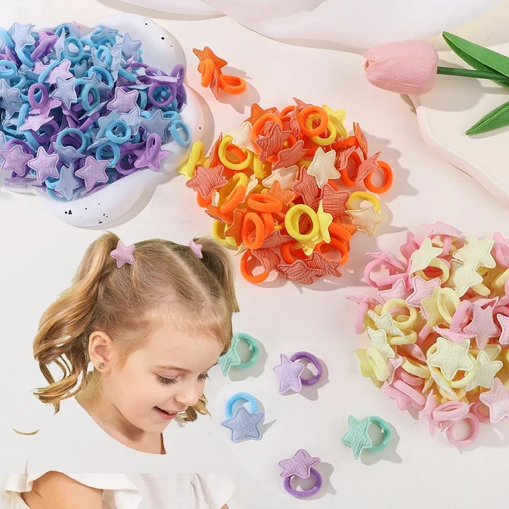 10/20 pièces filles rose coeur étoile enfants boucle de cheveux sans danger cheveux dessin animé ser
