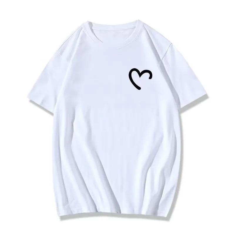 T-shirt surdimensionné pour hommes et femmes, T-shirt imprimé Simple Love, adapté aux hommes et aux 