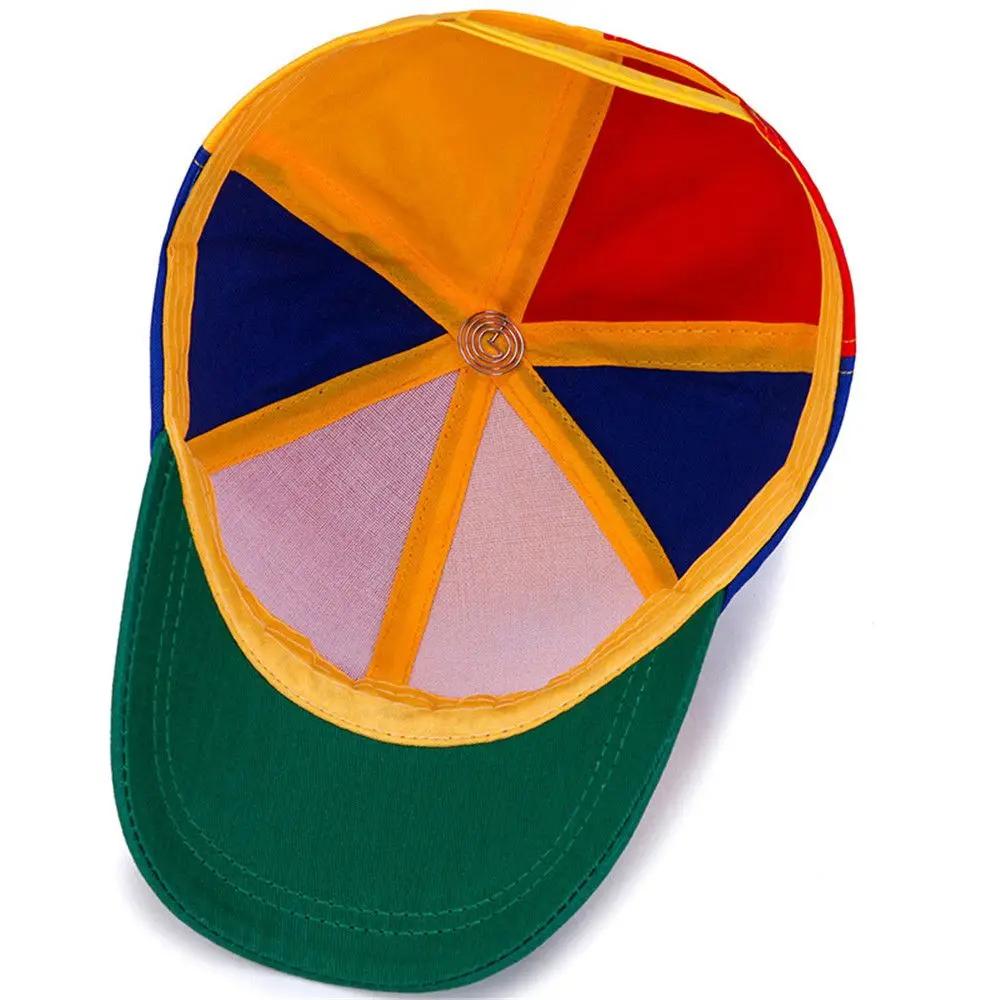 Casquette de soleil en bambou libellule arc-en-ciel pour enfants, chapeau Snapback, conception d'hél