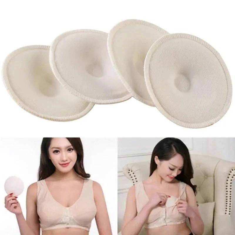 Coussinets d'allaitement en coton absorbant doux blanc, lavables et réutilisables, vente en gros, 4 